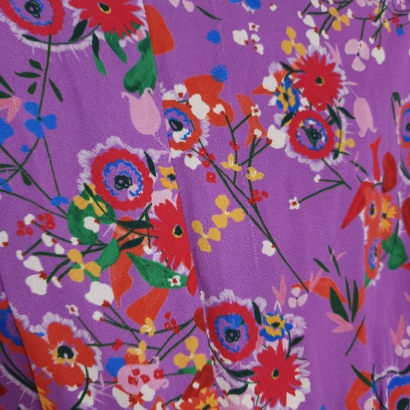 Saloni Womens Dress Eve Mini Button Lilac Pimpernel Purple Floral Prairie Size 2 - Picture 12 of 16